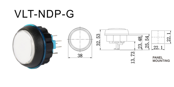 38*38 mm Model VLT-NDP-G Round Buttons For Sale